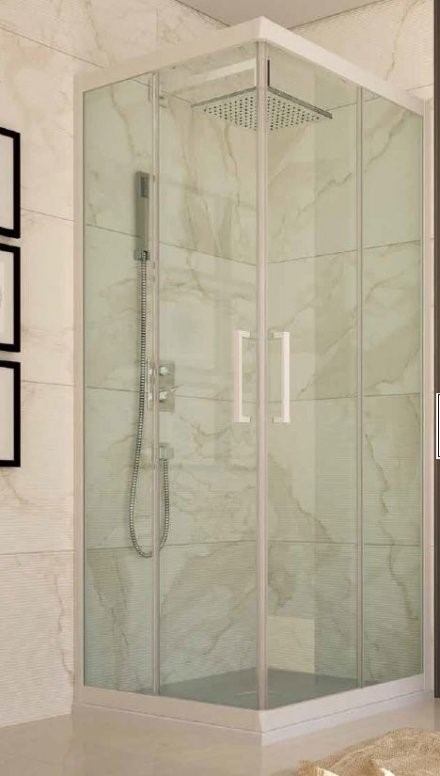 BOX DOCCIA EVOLUTION FOX 70-80x190,4 cm BIANCO LACCATO VETRO TRASPARENTE