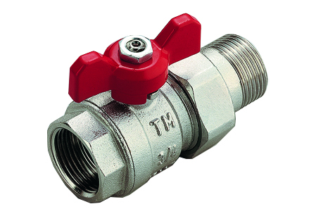 VALVOLA SFERA DIRITTA PER COLLETTORE MF 1/2" MANIGLIA FARFALLA