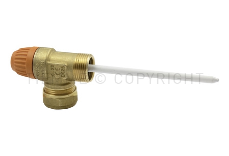 VALVOLA SICUREZZA TEMPERATURA/PRESSIONE SOLARE 10 BAR 3/4"X22