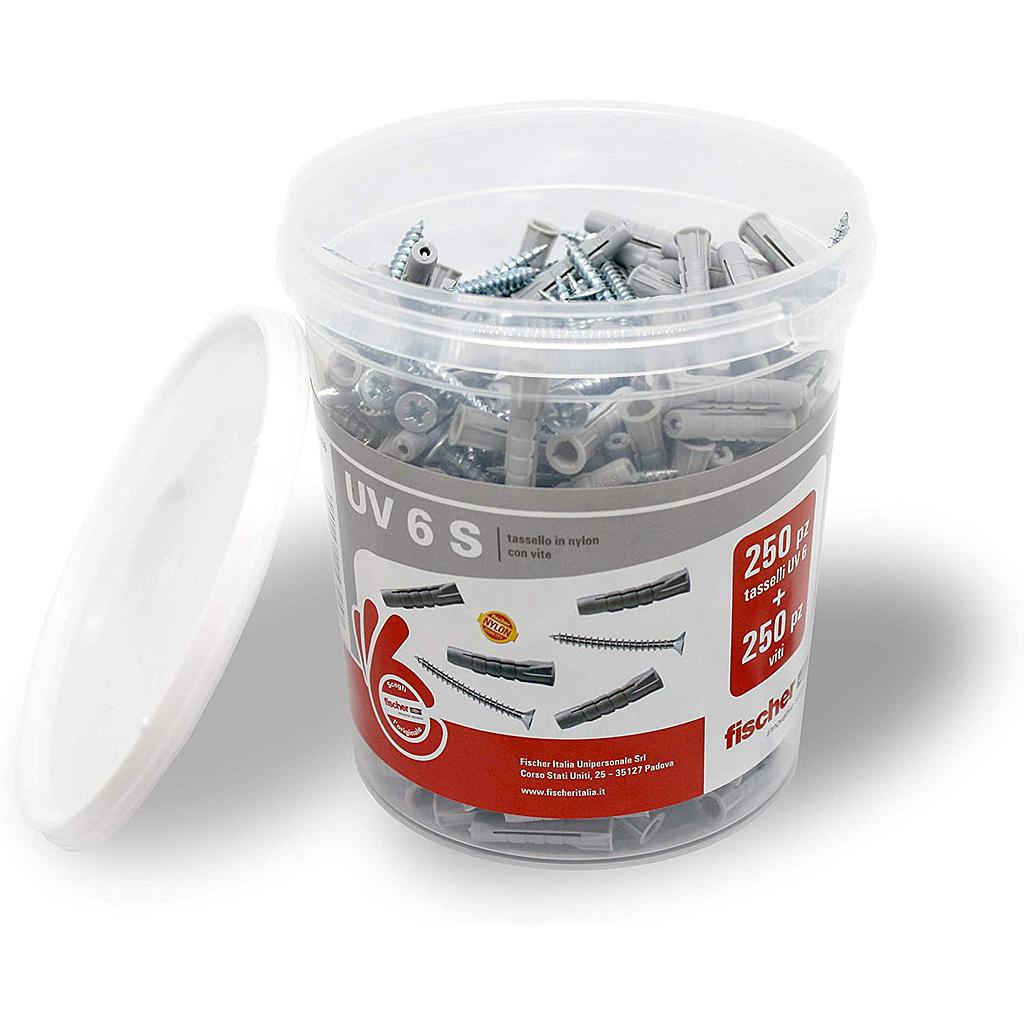 BARATTOLO VITI+TASSELLI UV 6 S - 250PZ. PROPACK