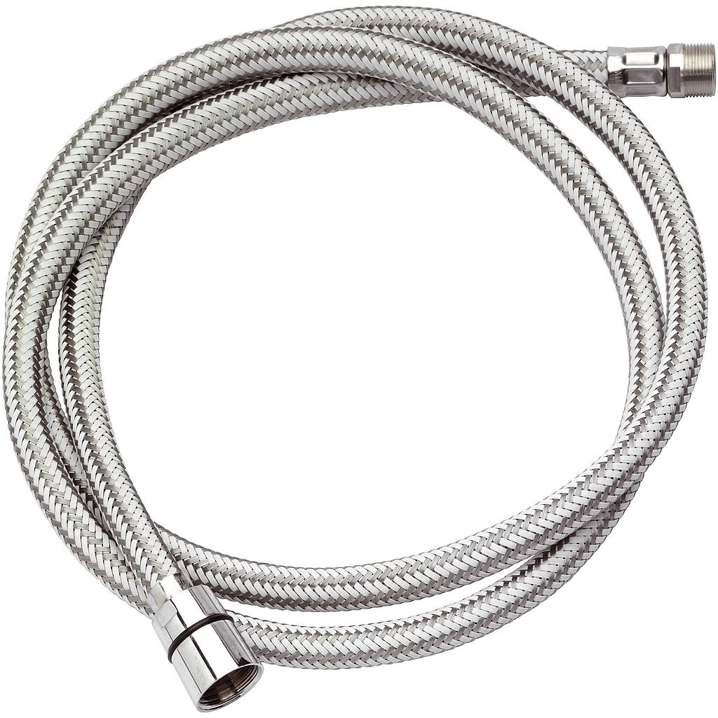 FLESSIBILE ESTENSIBILE PER CUCINA IN NYLON BIANCO/ACCIAIO INOX 1/2 M15X 1 CM 150