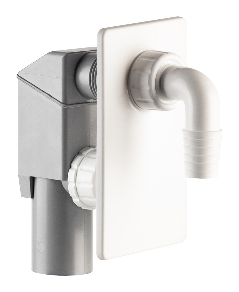 SIFONE LAVATRICE DA INCASSO PVC CON PIASTRA IN ABS