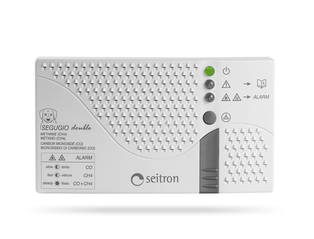 RIVELATORE FUGHE GAS METANO E MONOSSIDO DI CARBONIO SEGUGIO DOUBLE