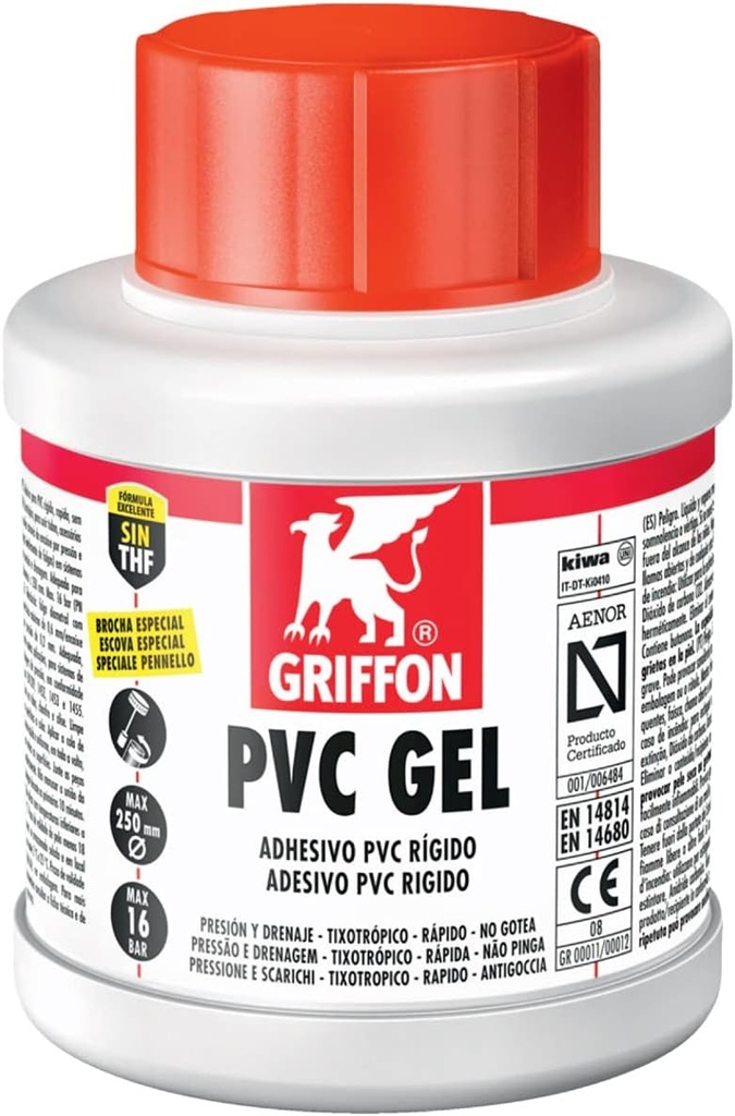 Griffon Adesivo rapido tixotropico per PVC rigido privo di THF.