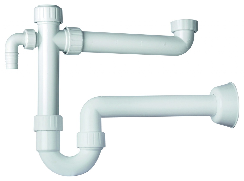 SIFONE SALVA-SPAZIO PP PER LAVABO 1 VASCA 2 ATTACCHI LAV..D40 1"1/2