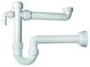 SIFONE SALVA-SPAZIO PP PER LAVABO 1 VASCA 2 ATTACCHI LAV..D40 1"1/2