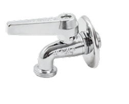 RUBINETTO LAVATRICE A SFERA CROMATO E ROSETTA CON LEVA IN ALLUMINIO CROMATO  