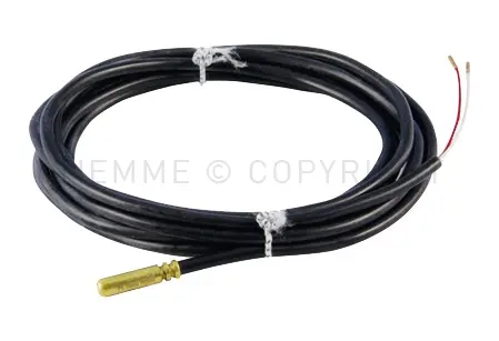 SONDA DI TEMPERATURA PT 1000 IN ACCIAIO CON CAVO DI SILICONE DA L=2M - SONDA ACCIAIO 6X25 MM