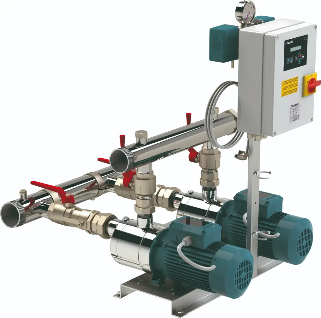 GRUPPO DI PRESSIONE CALPEDA 2 X 2HP BSM2F 2MXHM 406/A QUADRO ELETTRICO SERIE E