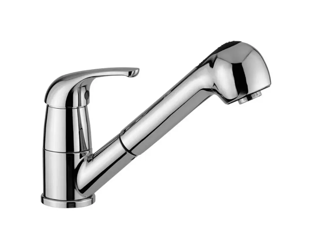 RUBINETTO MONOCOMANDO LAVELLO DOCCIA ESTRAIBILE 2 GETTI  CR