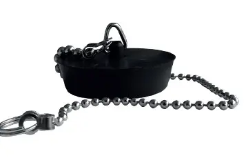 TAPPO GOMMA NERA CON CATENA D52