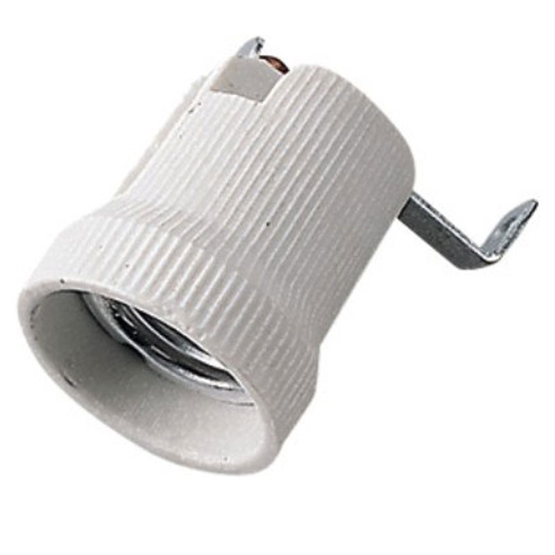 PORTALAMPADA E27 PORCEL. C/STAF