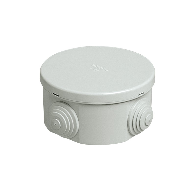 CASSETTA DERIVAZIONE TONDA CON PASSACAVI IP44 D.65X35