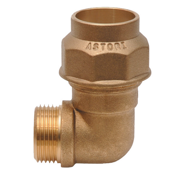 GOMITO MASCHIO 1/2X20 IN OTTONE CON OGIVA TENUTA TEFLON PER TUBO PE