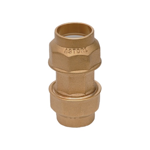 [IAT8220] RACCORDO DOPPIO 20X20 IN OTTONE CON OGIVA TENUTA TEFLON PER TUBO PE
