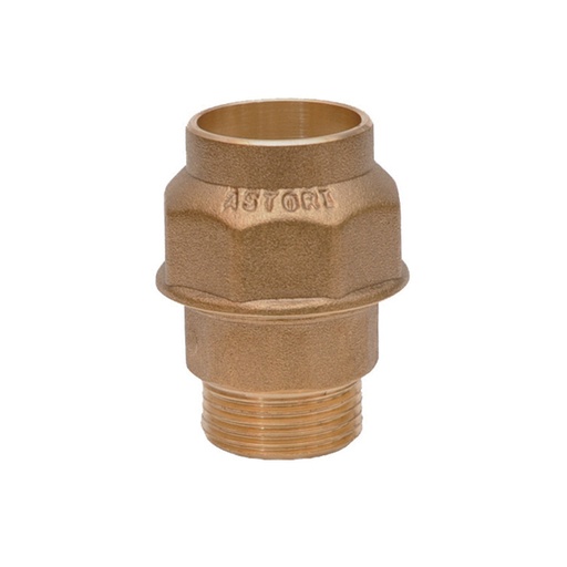 [IAT9032] RACCORDO MASCHIO 1"X32 IN OTTONE CON OGIVA TENUTA TEFLON PER TUBO PE 