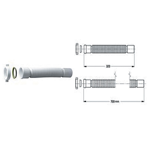 [IBM9364] FLESSIBILE MAGIKONE CON ATTACCO PILETTA FEMMINA 1"1/2 D.40