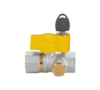 [IEN1461N36] VALVOLA FF VENUS TEST GAS PROVA IMPIANTI A FARFALLA CON LUCCHETTO 1"