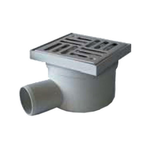 [IERCH15040I] CHIUSINO ORIENTABILE 150X150 GRIGLIA  INOX USCITA 40