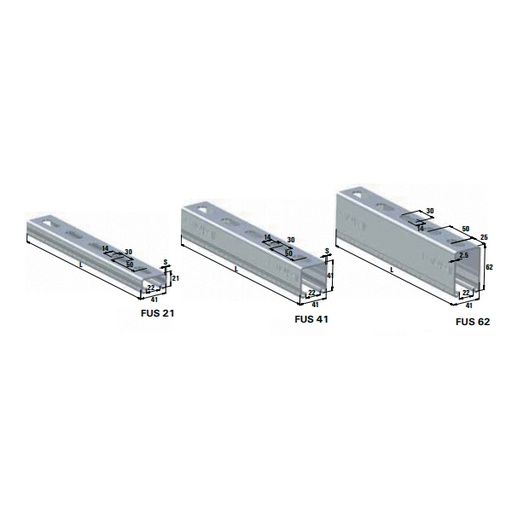 [IFS97660] PROFILO MONTAGGIO FUS41 21/2,00 S 3M