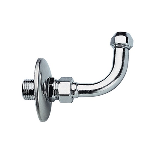 [IGC250] CURVETTA SOTTO LAVABO INCASSO FISSATUBO 1/2X10 CROMATO