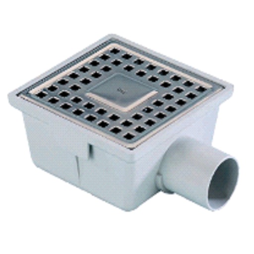 [IGEB2117] PILETTA ABS 150X150 USCITA ORIZZONTALE  CON TAPPO