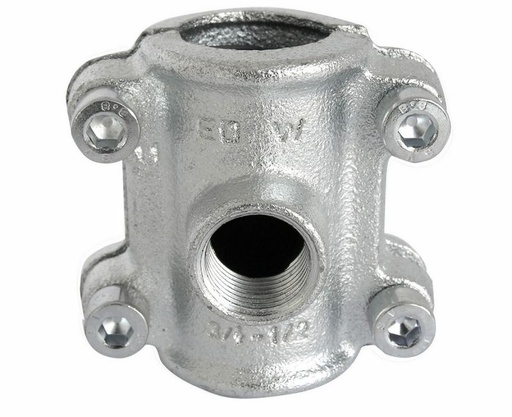 [IGEB2612001] STAFFA DI DERIVAZIONE GHISA X POLITILENE 20X1/2"