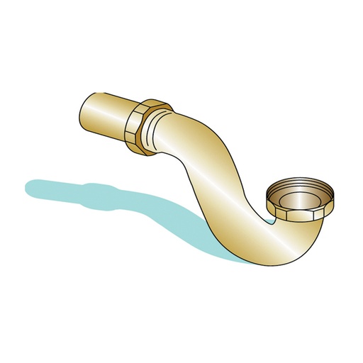[IGH315112] SIFONE TUBO OTTONE 1"1/2 U/FIL+CODOLO