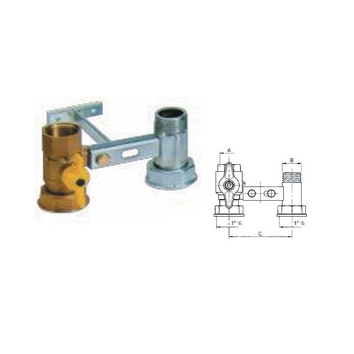 [IGNM3007] MENSOLA PER CONTATORE GAS MNT 3/4"-3/4" INTERASSE 1
