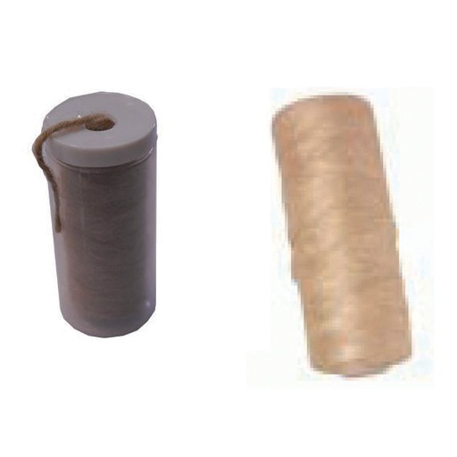 [IID1492CR] CONTENITORE MATASSA PLASTICA CON ROCCHETTO CANAPA 80GR