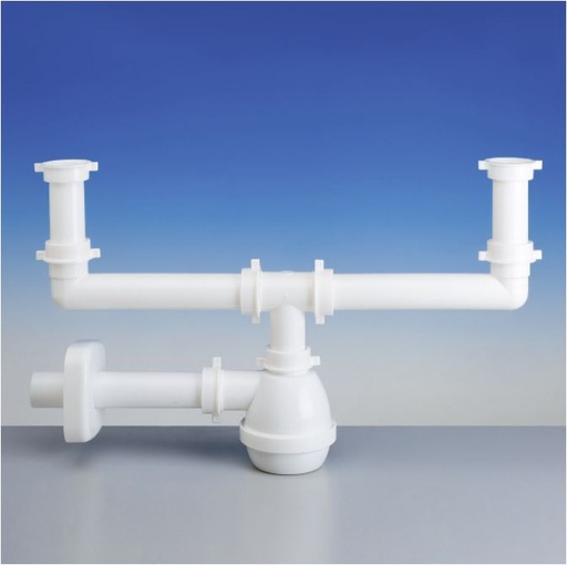 [ILR1433117] SIFONE TIPO M PP PER LAVELLO 2 VASCHE D.40 SENZA PILETTA
