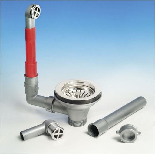 [ILR1745080] PILETTA BASKET LAVELLO INOX 1"1/2 CON TROPPOPIENO TONDO