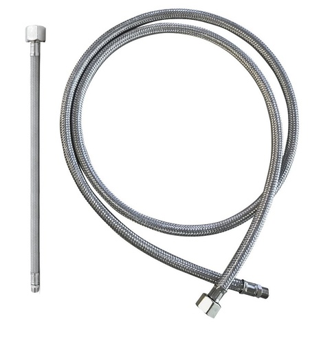 [ILU1801307] FLESSIBILE ANTIVIBRANTE 1/2X1/4X70 CM DADO PROLUNGATO ACCIAO INOX