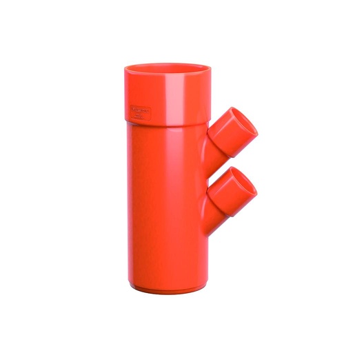 [IPRBRD10040] DERIVAZIONE DOPPIA RIDOTTA 45G 100/40/40 DX/DX ROSSO