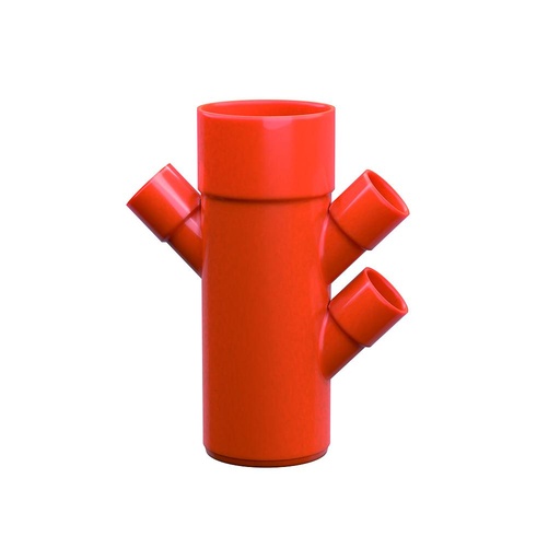 [IPRBRT10040] DERIVAZIONE TRIPLA RIDOTTA 45G 100/40/40 DXDXSX ROSSO