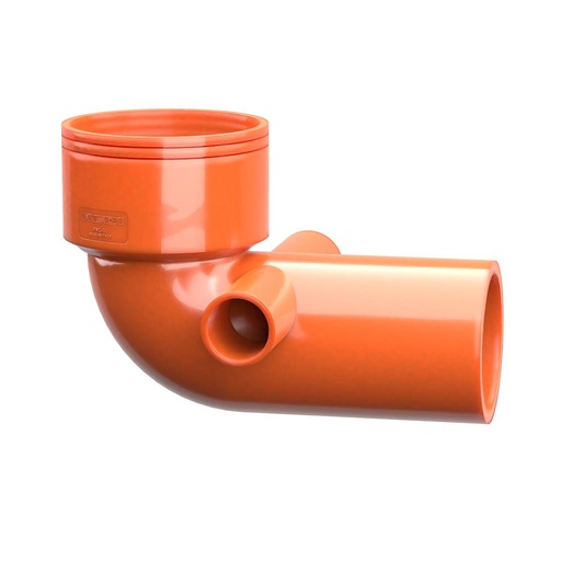 [IPRGW402] CURVA WC 2 ATTACHI LATERALI D100/40-40 ROSSO