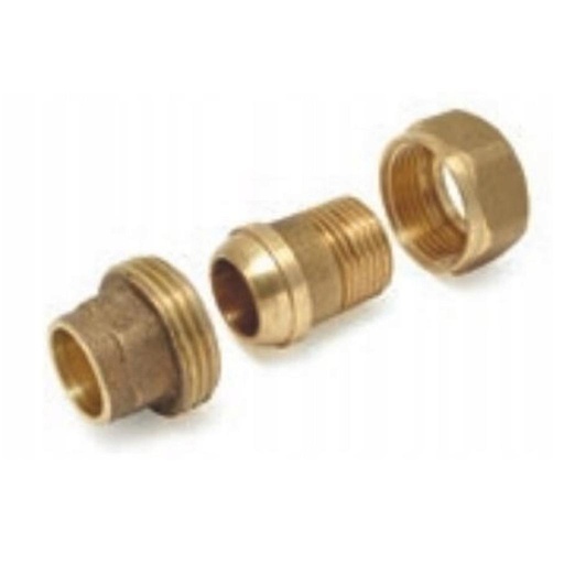 [IRBS341128] RACCORDO DIRITTO 3PZ MF BRONZO SALDARE1"X28
