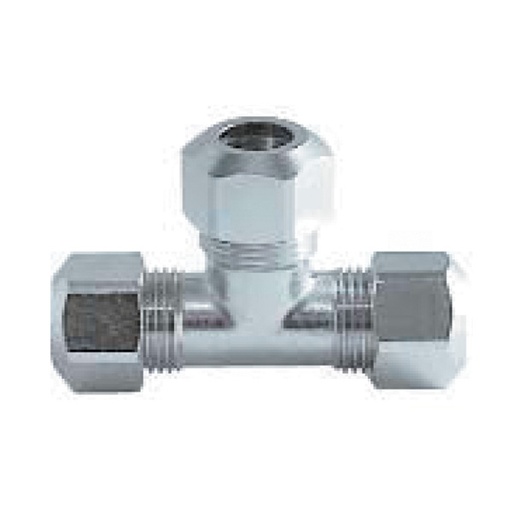 [IRC690512] TEE 3 LATI PER TUBO RAME 12X12 CROMATO