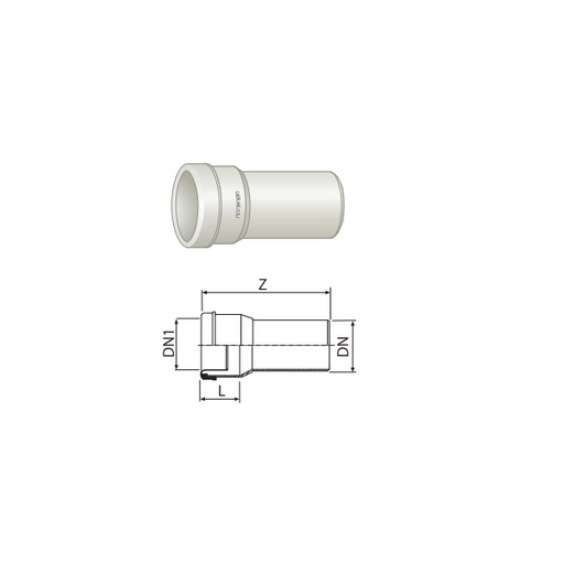 [IRD16031] MANICOTTO LUNGO WC CON GUARNIZIONE DN110MM
