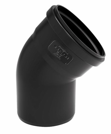 [IRDC45100] CURVA 45° MF D.100NERO FONOISOLANTE
