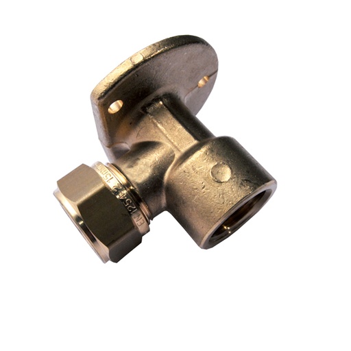 [IROJ1671214] GOMITO FEMMINA CON FLANGIA OGIVA OTTONE 1/2X14-1106