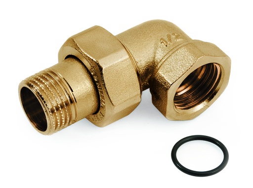 [IRR35012] BOCCHETTONE CURVO TENUTA ORING 3PZ MF 1/2 GIALLO