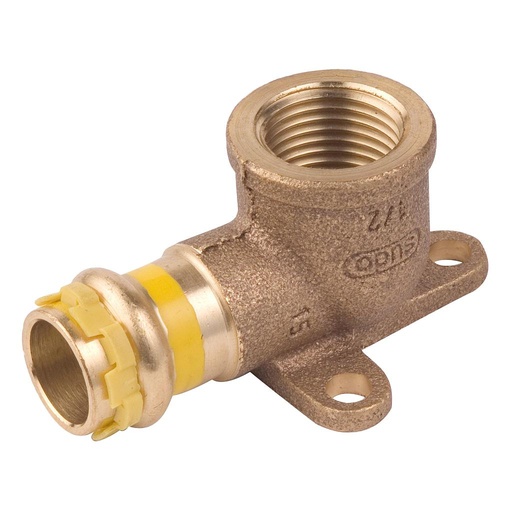 [IRRPG44711812] GOMITO FEMMINA CON FLANGIA BRONZO PRESSARE GAS 18X1/2