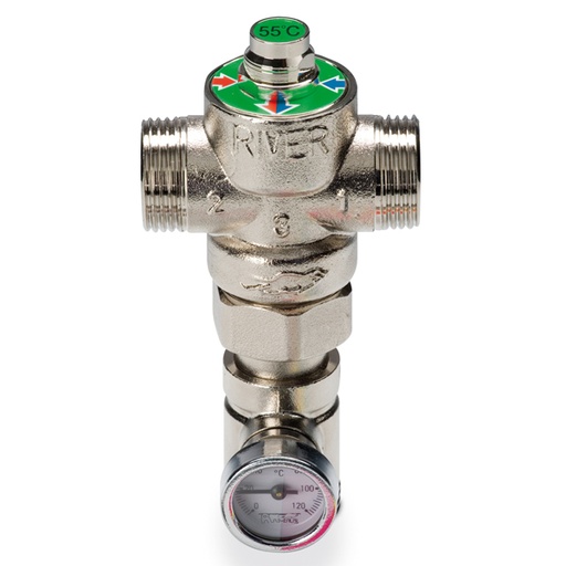 [IRVR465] VALVOLA TERMOSTATICA+TERMOMETRO IMMERSIONE 1"-50°C