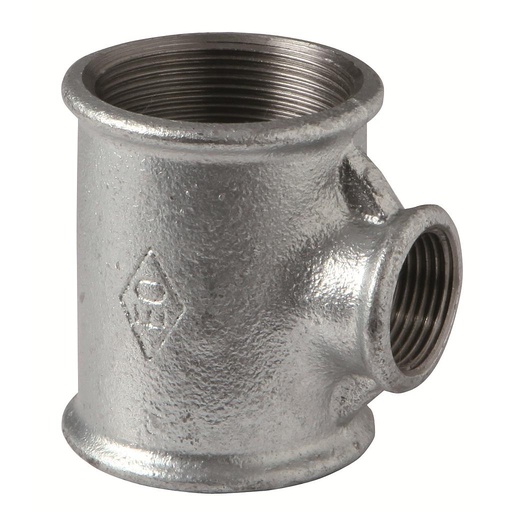[IRZ130R2122] TEE RIDOTTA 2"1/2X2"X2"1/2 ZINCATO