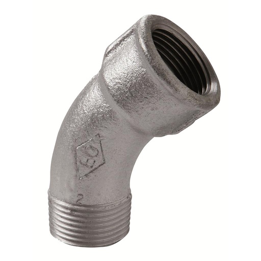 [IRZ40112] CURVA 45° MASCHIO/FEMMINA 1"1/2 ZINCATO