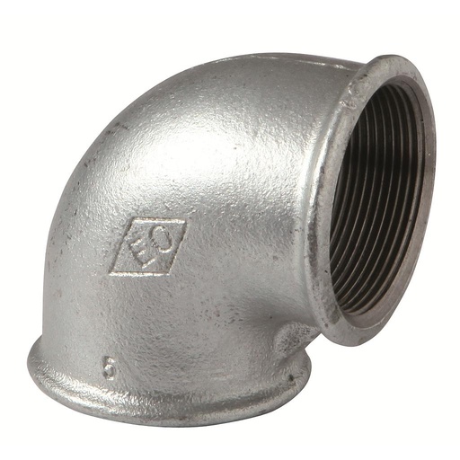 [IRZ90114] GOMITO 90° FEMMINA/FEMMINA 1"1/4 ZINCATO