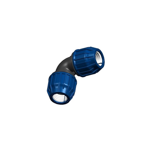 [ISB12032] GOMITO DOPPIO 32x32 POLIETILENE  NERO