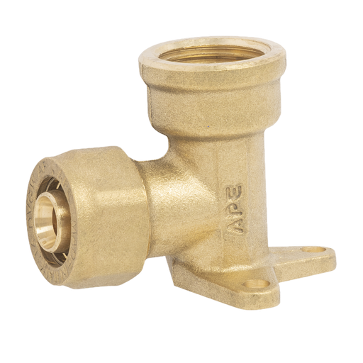 [ITM16062012] GOMITO FEMMINA FLANGIATO 20X1/2 GIALLO  PER MULTISTRATO  INSERTO FISSO