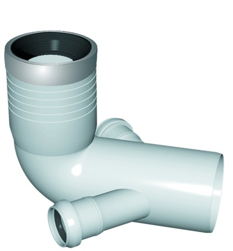 [IWV612608] CURVA WC PROLUNGATA 2 ATTACCHI CON GUARNIZIONE E TAPPO 110/50
